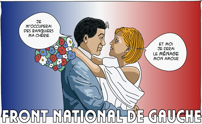 Front National de Gauche, la mariage de Jean Luc Mélenchon et Marine Le Pen